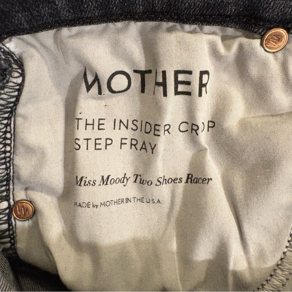 MOTHER The Insider‎ Crop Step Fray Miss Moody Two Shoes Racer Jeans Size 26 - Picture 7 of 13
